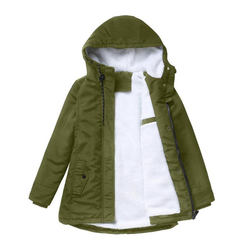 Amina | Thick Winter Coat with Hood and Quilted Lining for Winter Warmth
