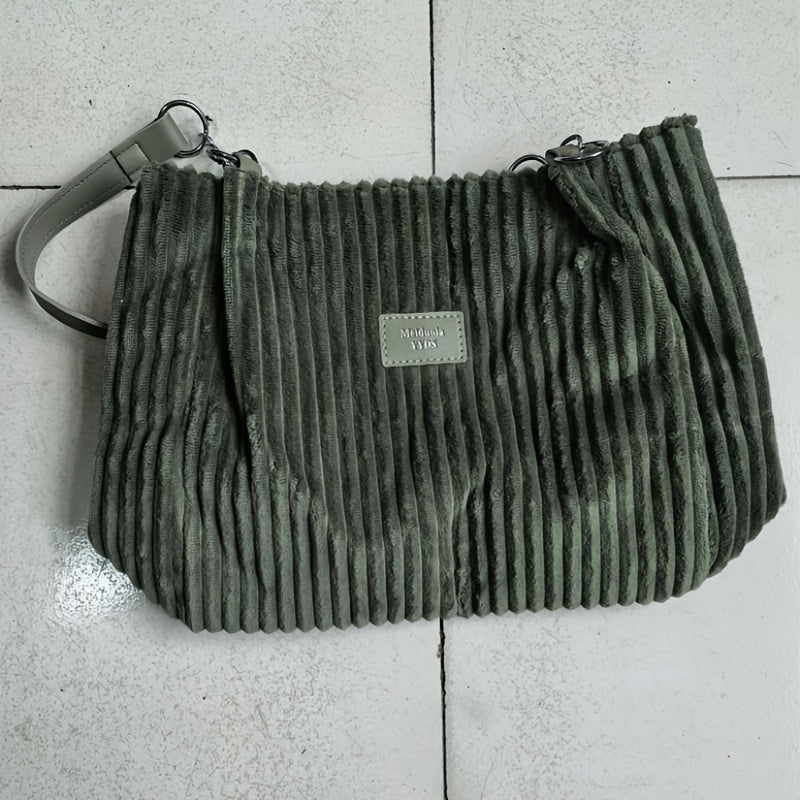 Natalie | Women Ribbed Shoulder Strap Tote Bag