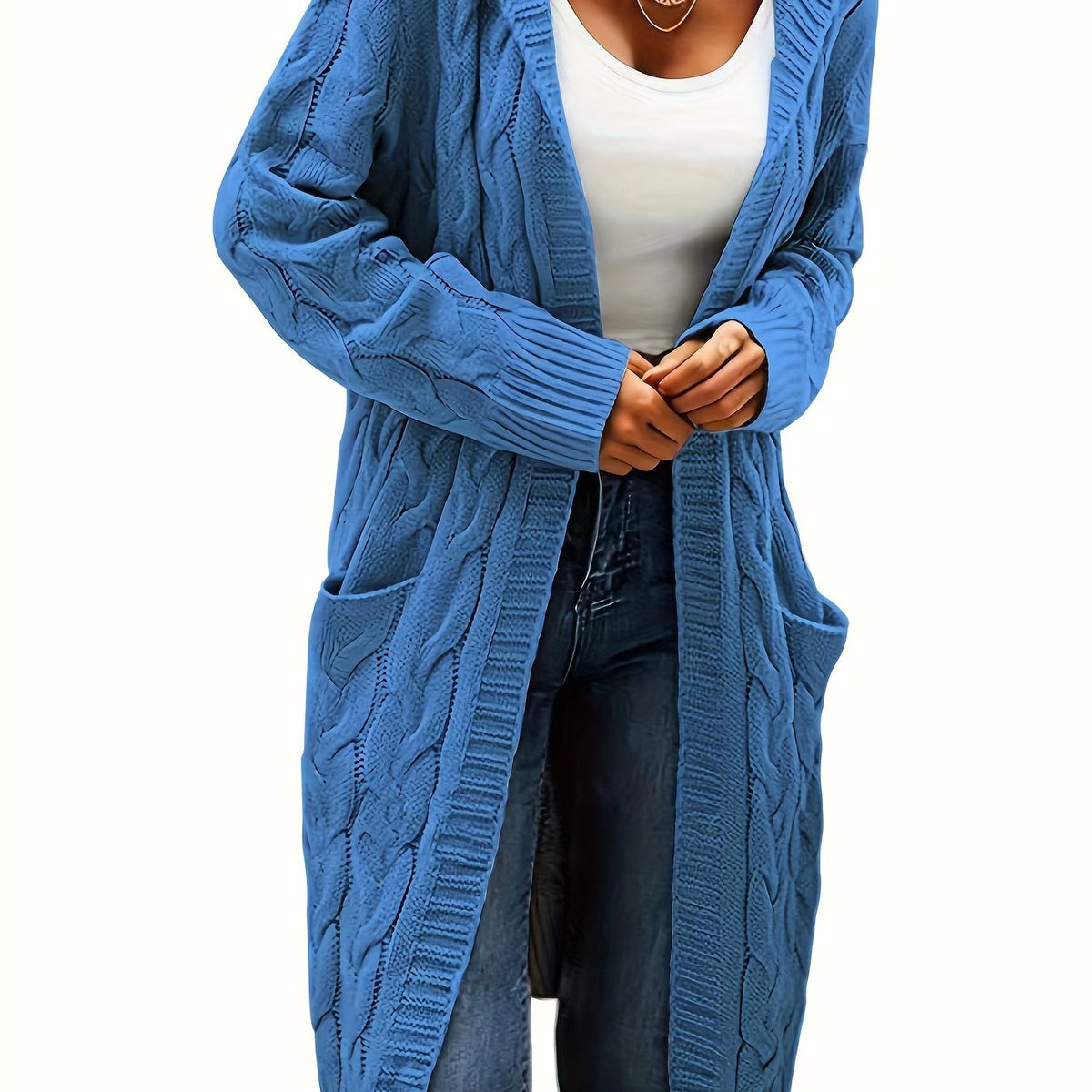 Tamsin | Longline Cable Knit Cardigan