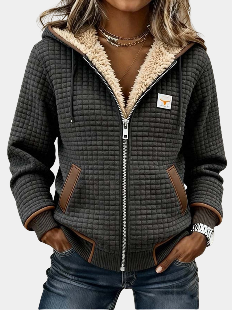 Evelyn | Women Quilted Hooded Full Zip Jacket