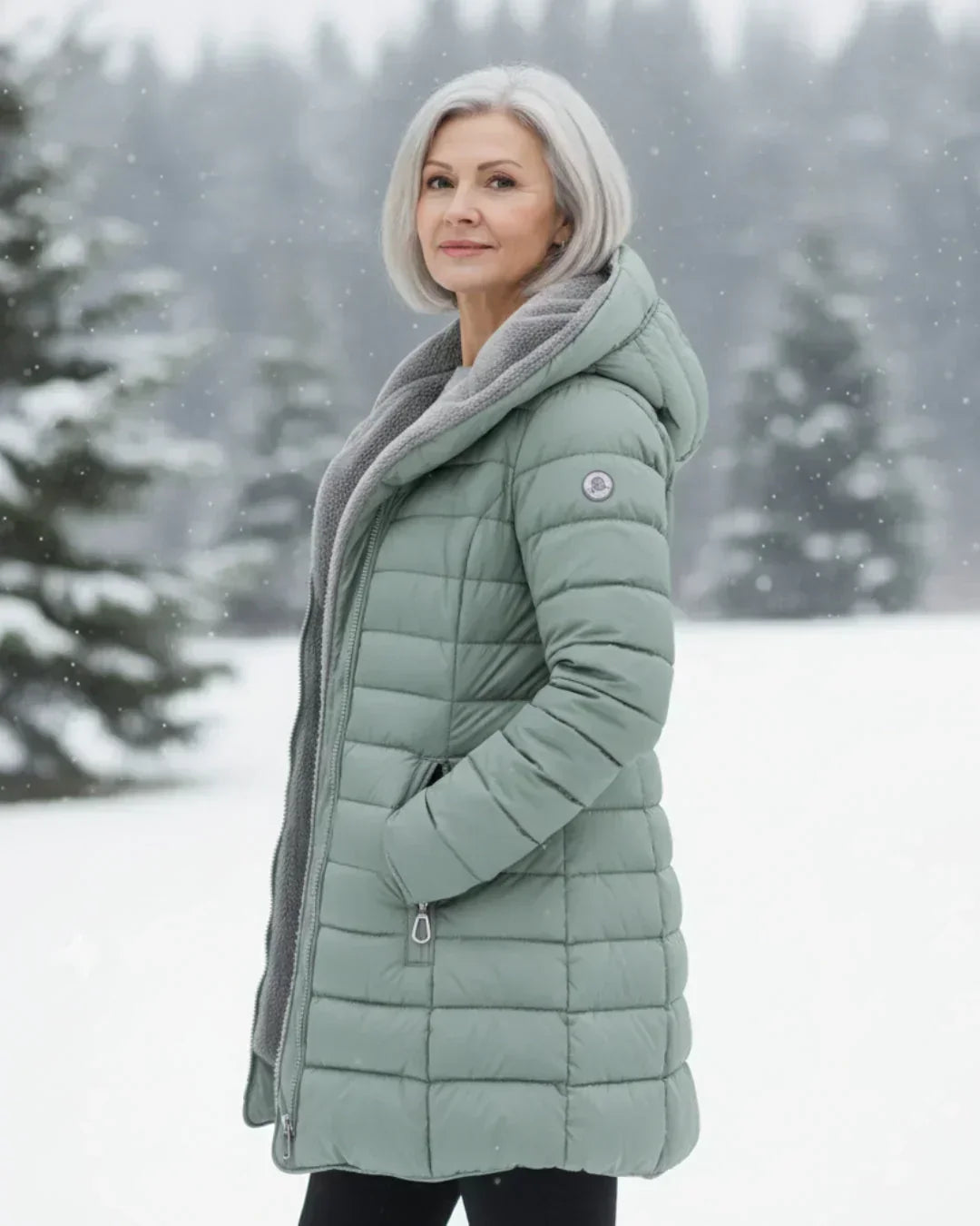 Katherine | Women Quilted Hooded Longline Zip Coat