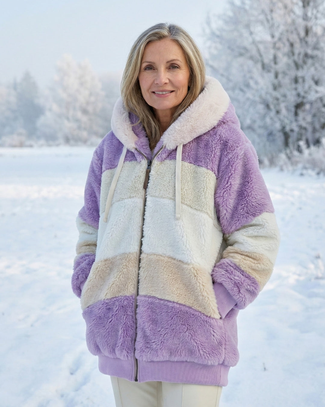 Bonnie | Colourblock Plush Jacket