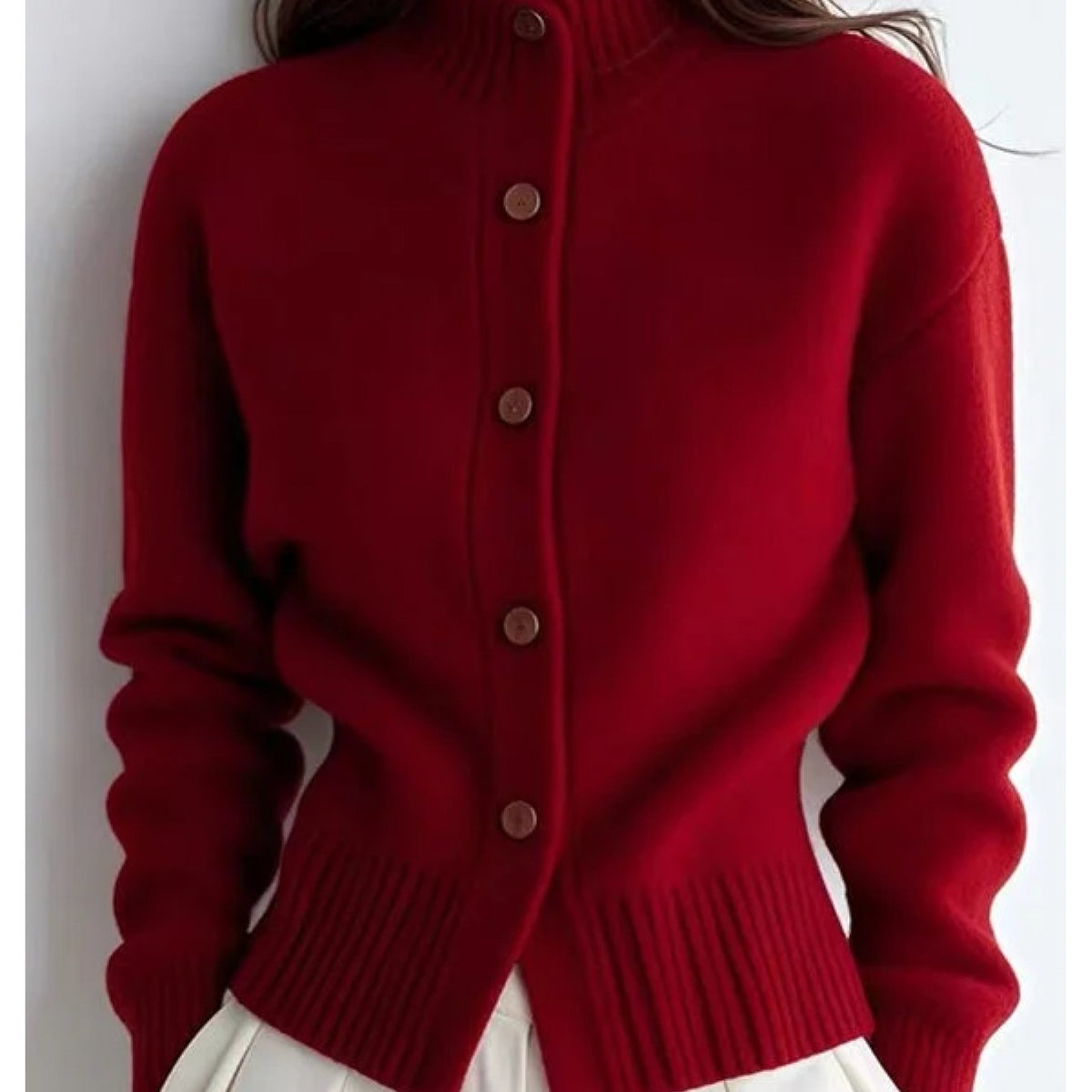 Millie | Button Front Ribbed Knit Cardigan