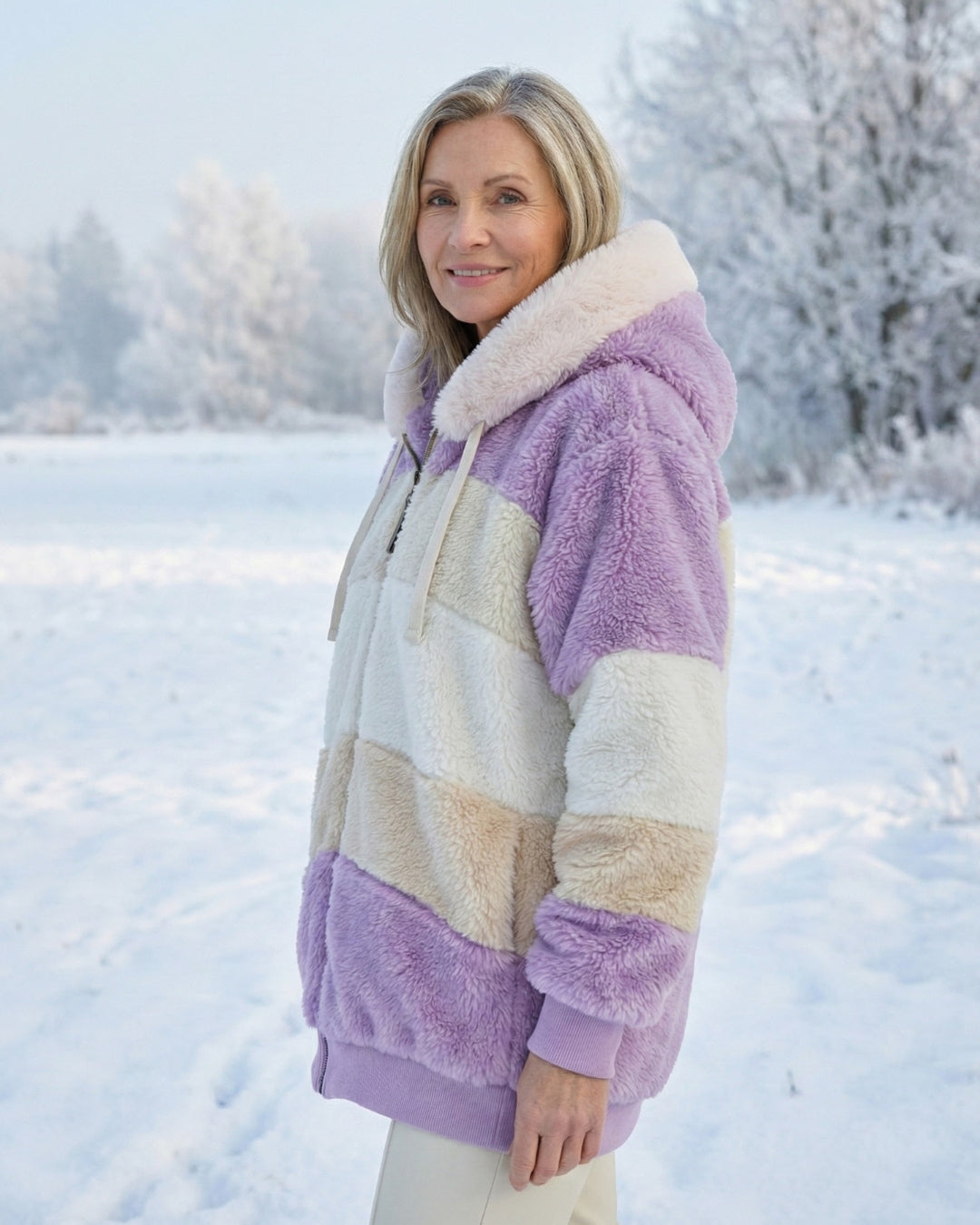 Bonnie | Colourblock Plush Jacket