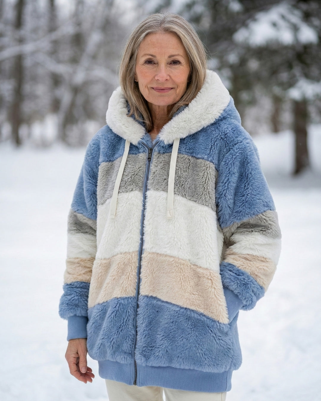 Bonnie | Colourblock Plush Jacket