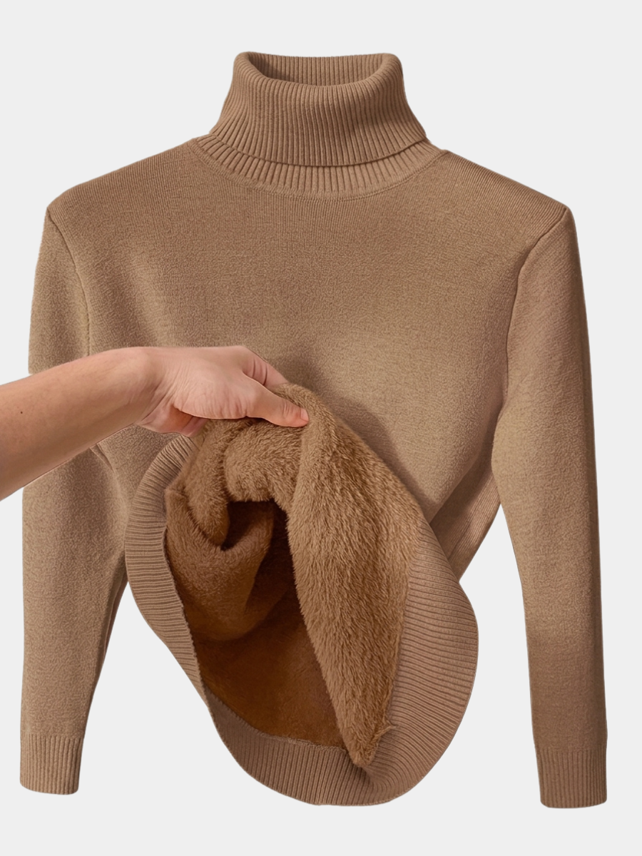 Genevieve | Women Warm Turtleneck Long Sweater