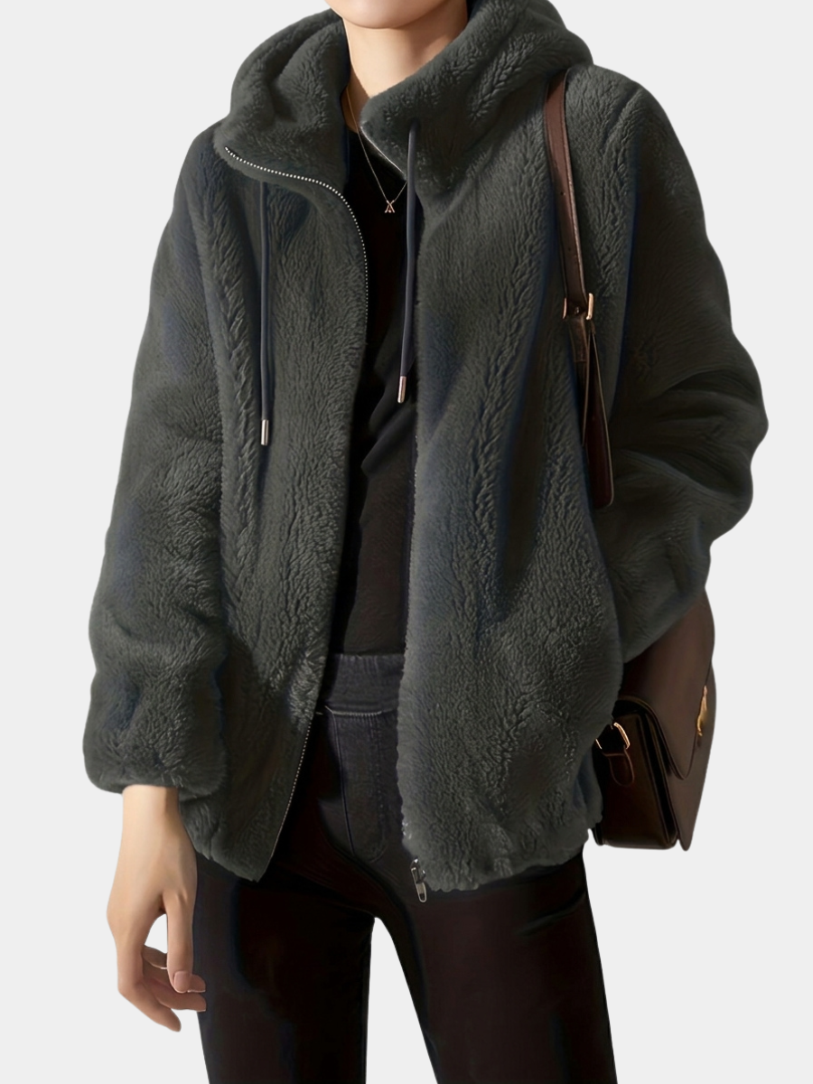 Vivienne | Women Textured High Neck Zip Front Jacket