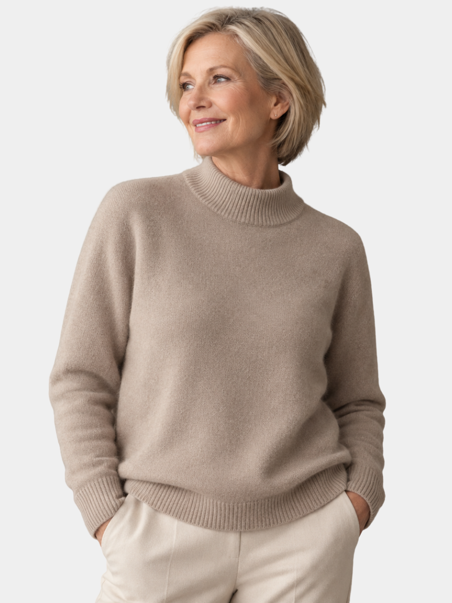 Diana | Women Ribbed Turtleneck Long Sleeve Pullover