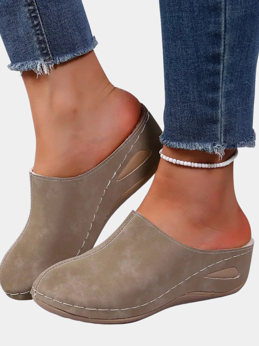 Genevieve | Women Open Back Slip On Clog Mule Shoes