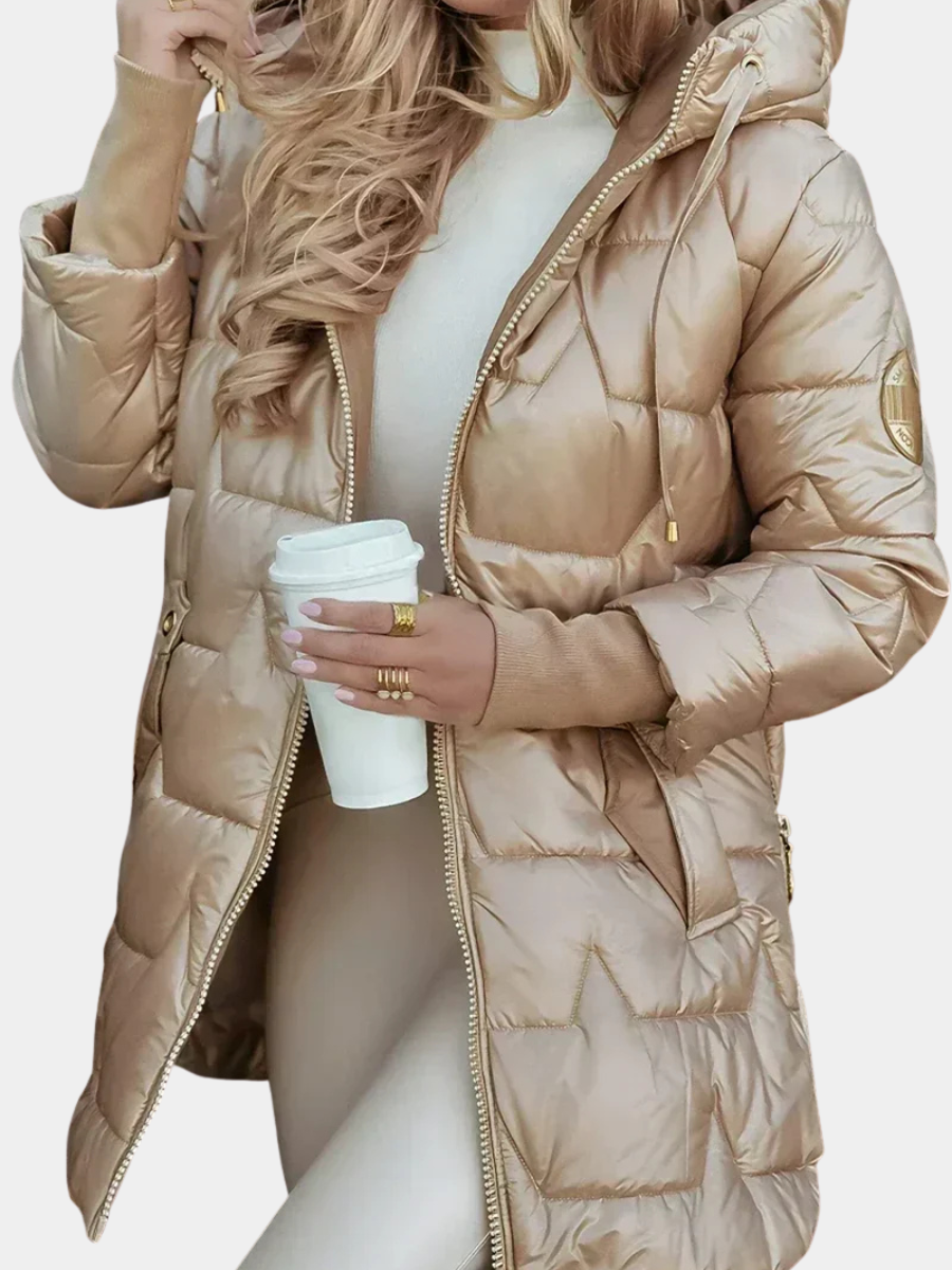 Gabriella | Women Hooded Quilted Longline Puffer Jacket