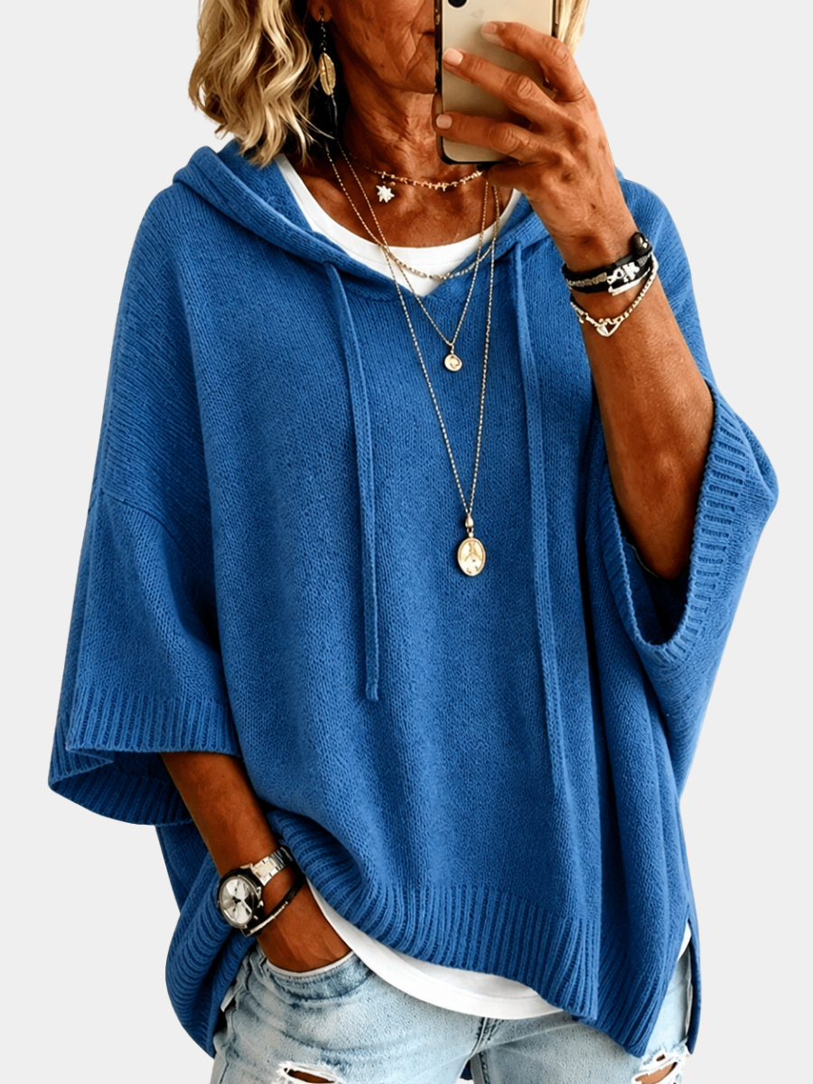Claire | Women Oversized Hooded Batwing Pullover Sweater