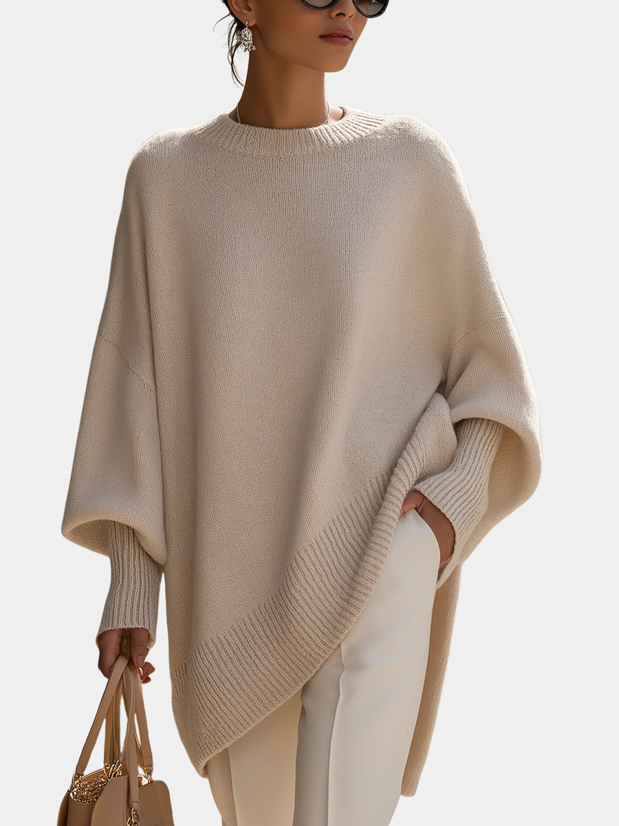 Lillian | Women Oversized Batwing Crewneck Pullover Sweater