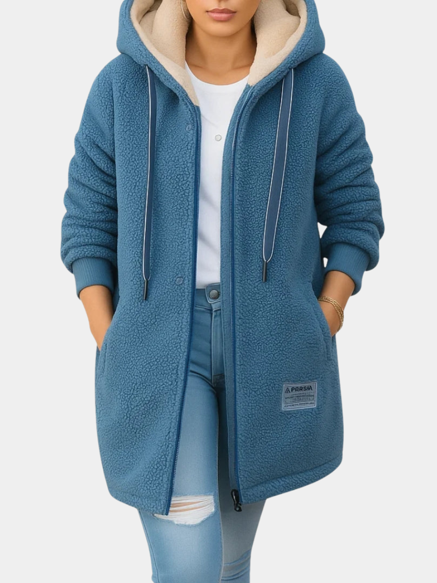 Victoria | Women Hooded Longline Zip Casual Jacket