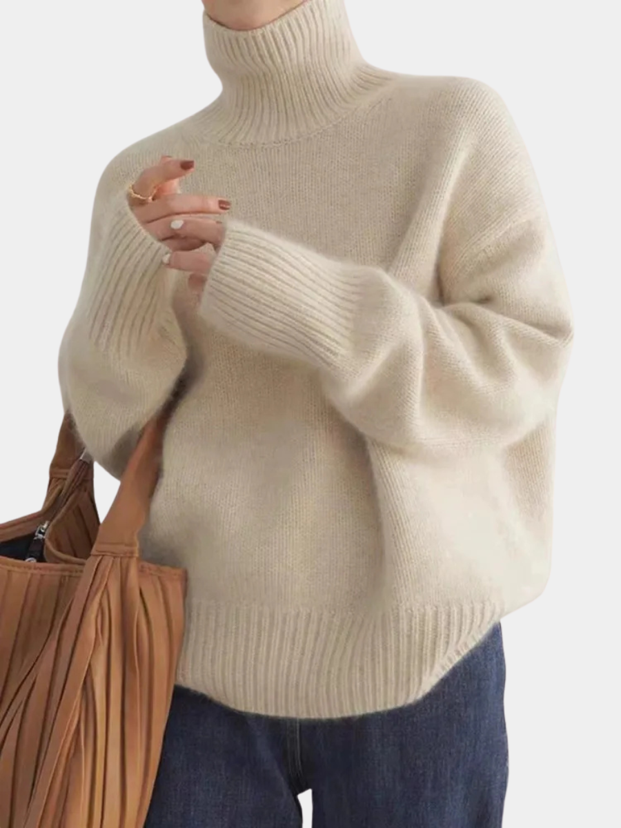 Clara | Women Ribbed Turtleneck Relaxed Fit Sweater