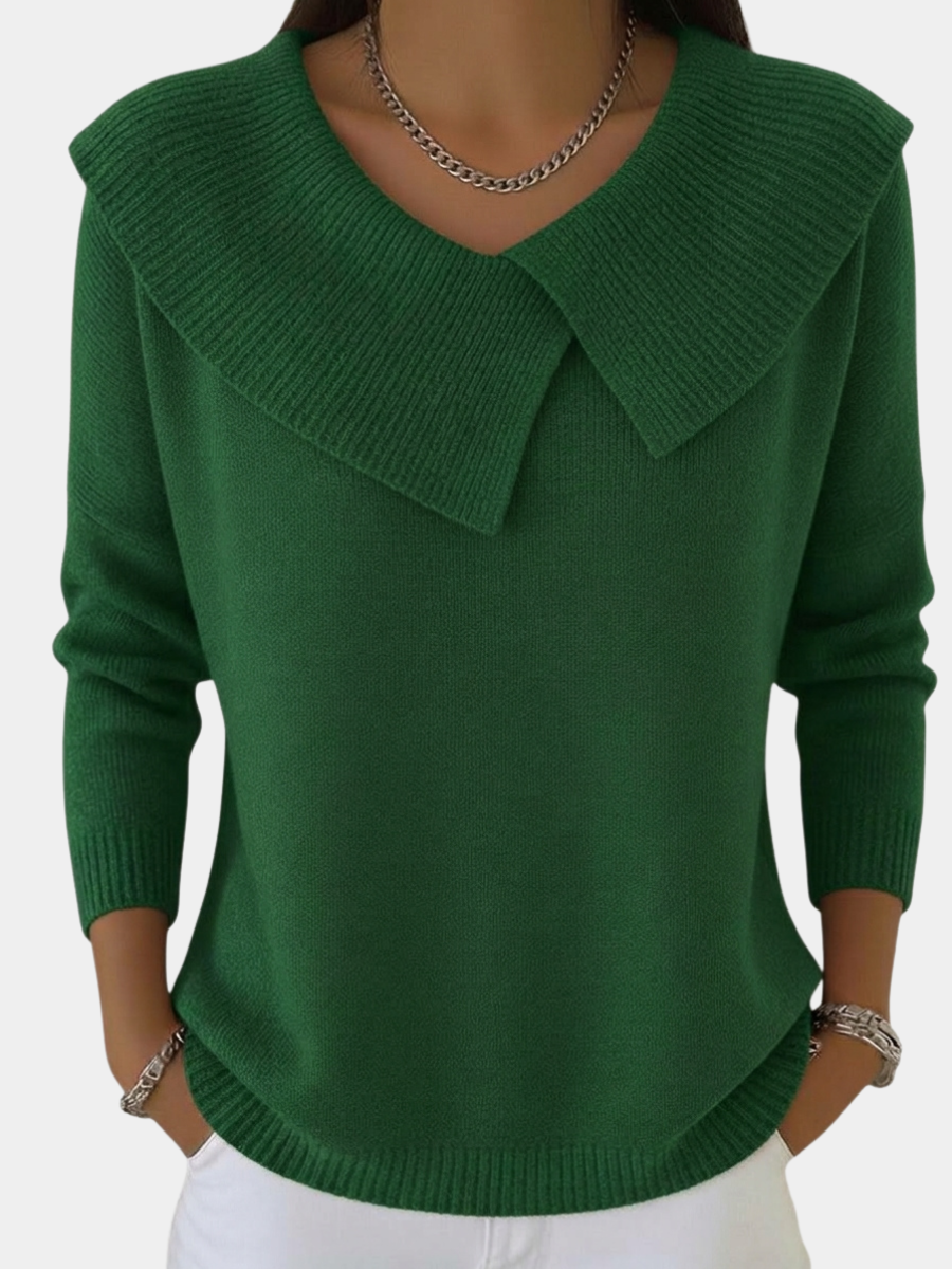 Margot | Women Wide Collar Ribbed Knit Cardigan