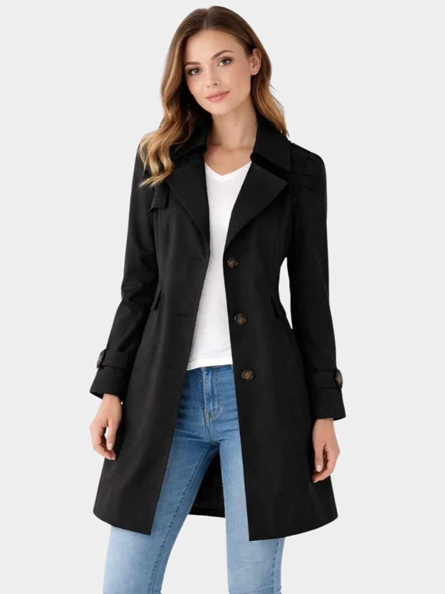 Adeline | Women Double Breasted Longline Trench Coat