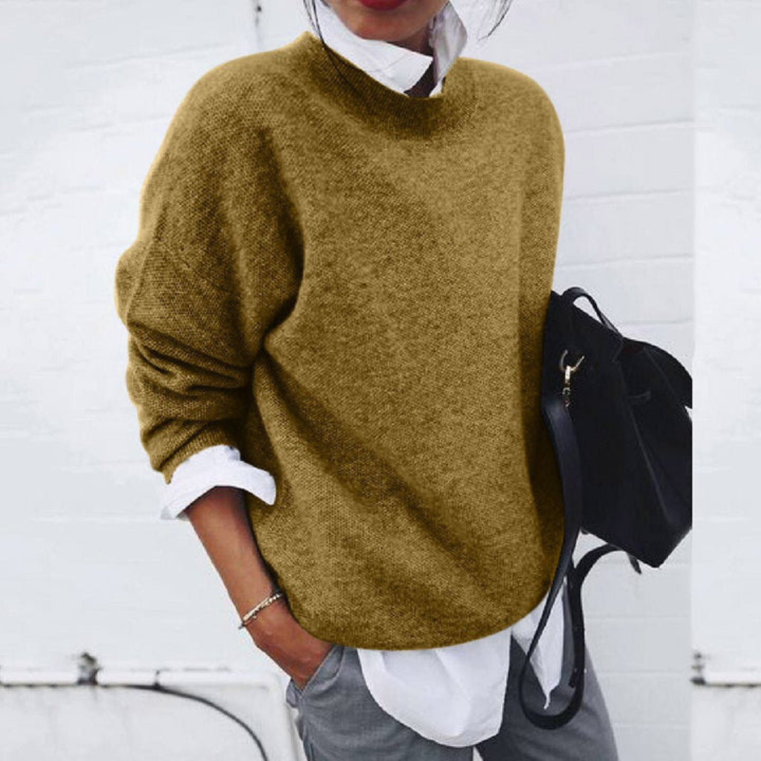 Kate | Crew Neck Long Sleeve Knit Sweater