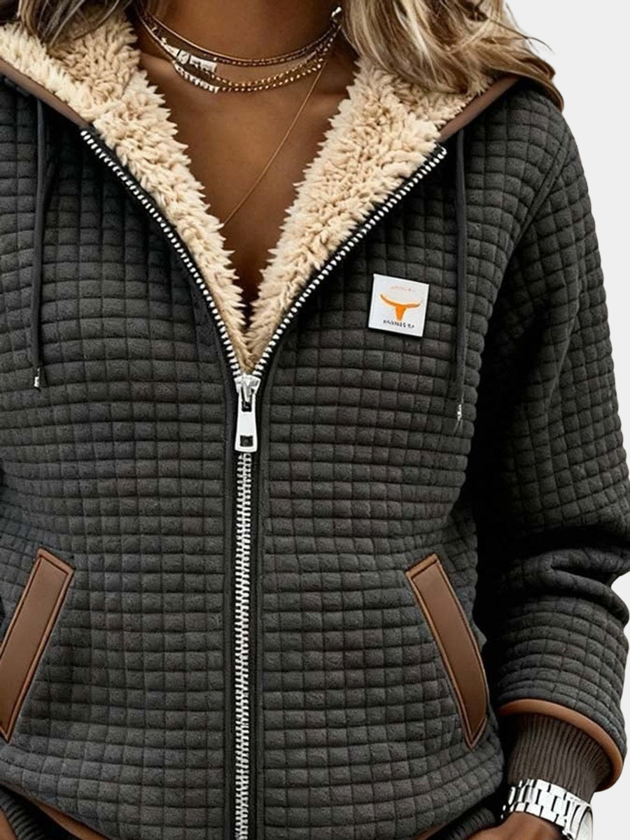 Evelyn | Women Quilted Hooded Full Zip Jacket