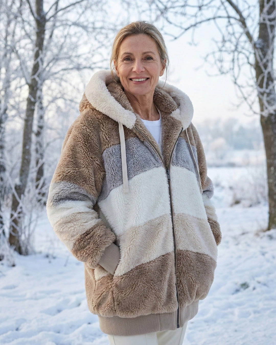 Bonnie | Colourblock Plush Jacket