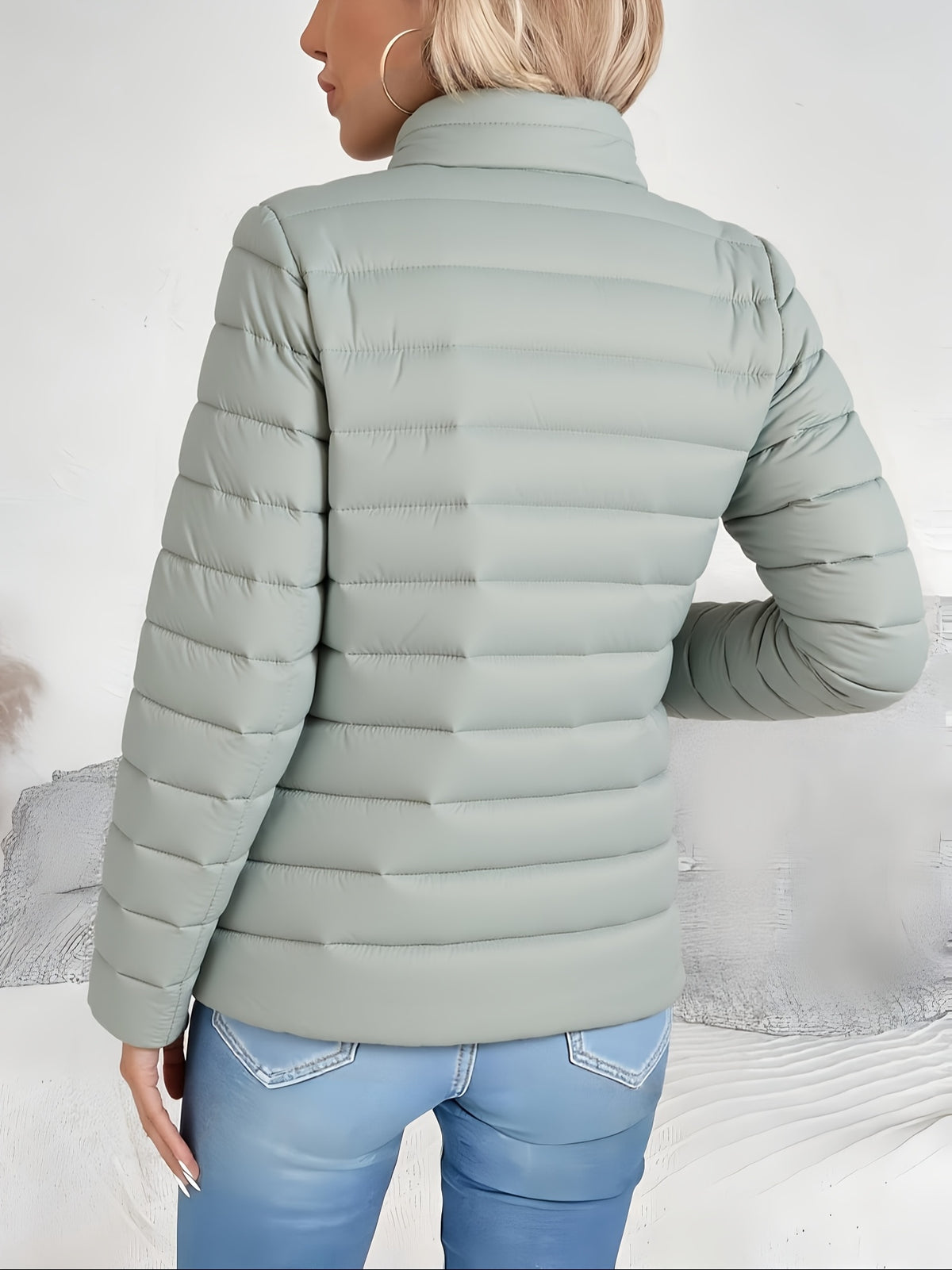 Catherine | Women Quilted Stand Collar Zip Jacket