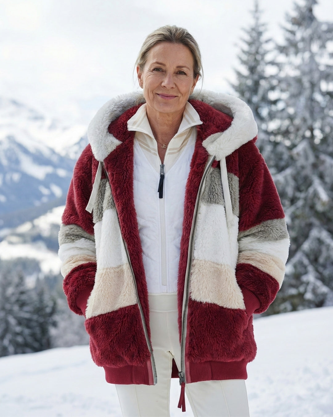 Bonnie | Colourblock Plush Jacket
