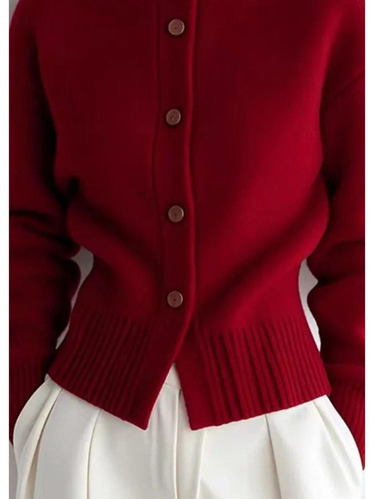 Millie | Button Front Ribbed Knit Cardigan