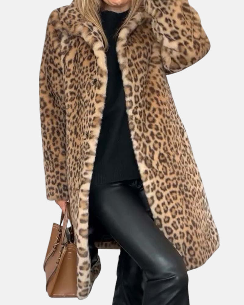 Leia | Long Soft Leopard Print Coat