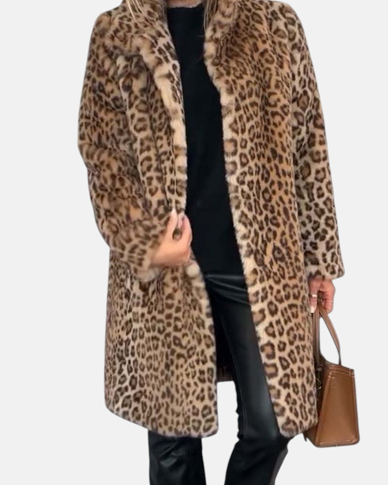 Leia | Long Soft Leopard Print Coat