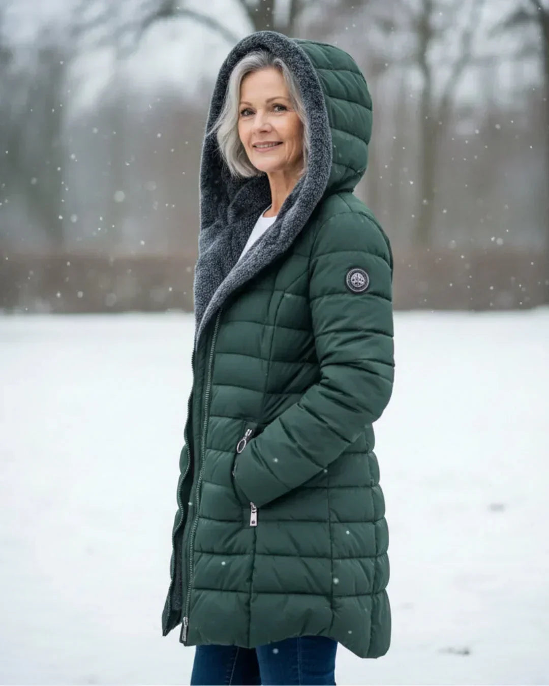 Katherine | Women Quilted Hooded Longline Zip Coat