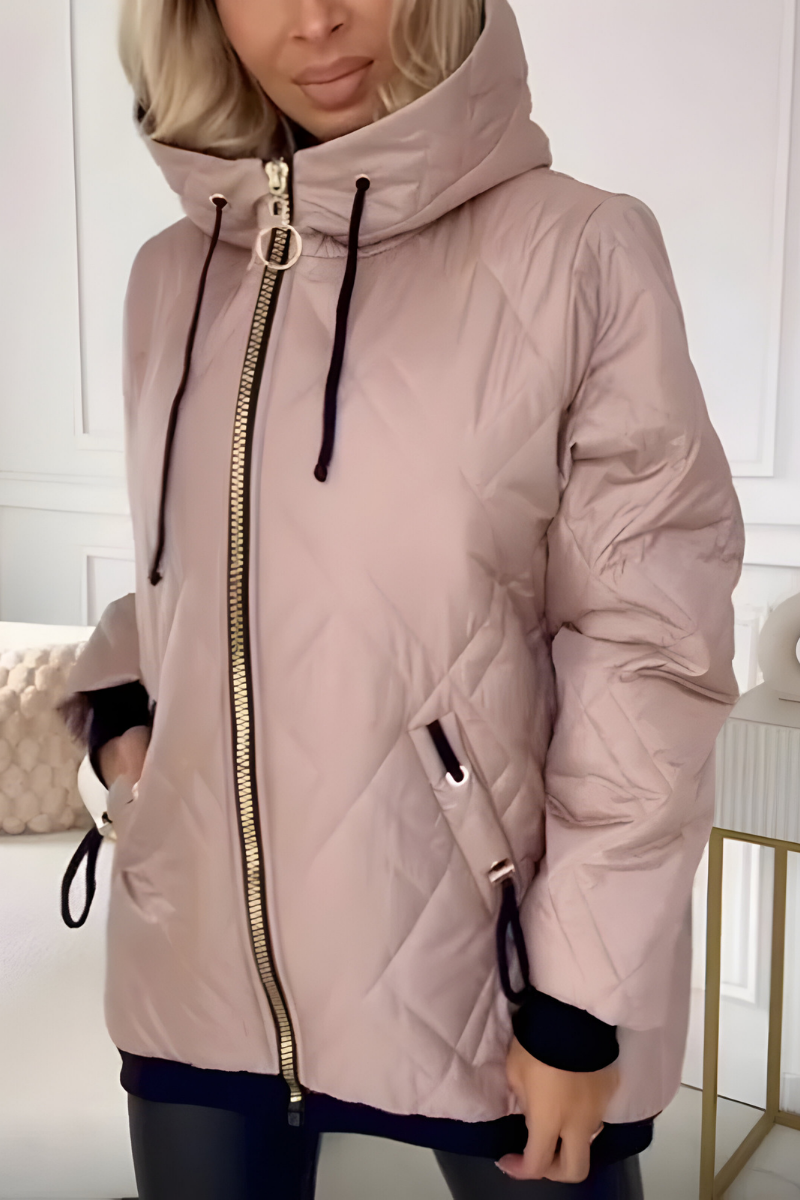 Olivia | Women Hooded Quilted Zip Front Casual Jacket