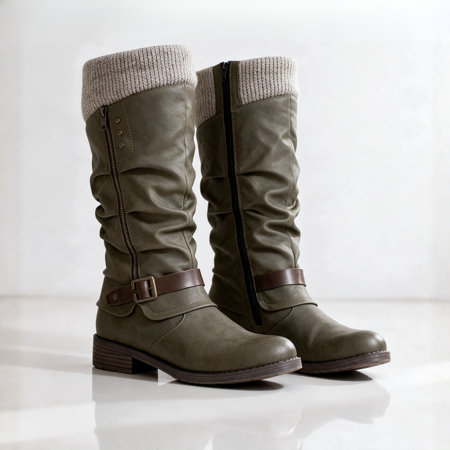 Maxine | Slouchy Knee High Zip Boots