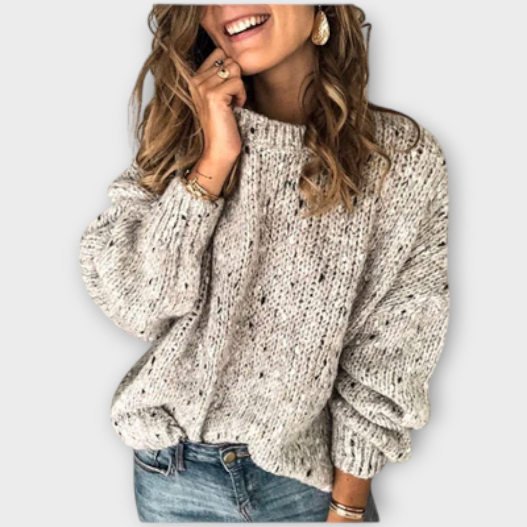 Katie | Flecked Knit Crew Neck Sweater
