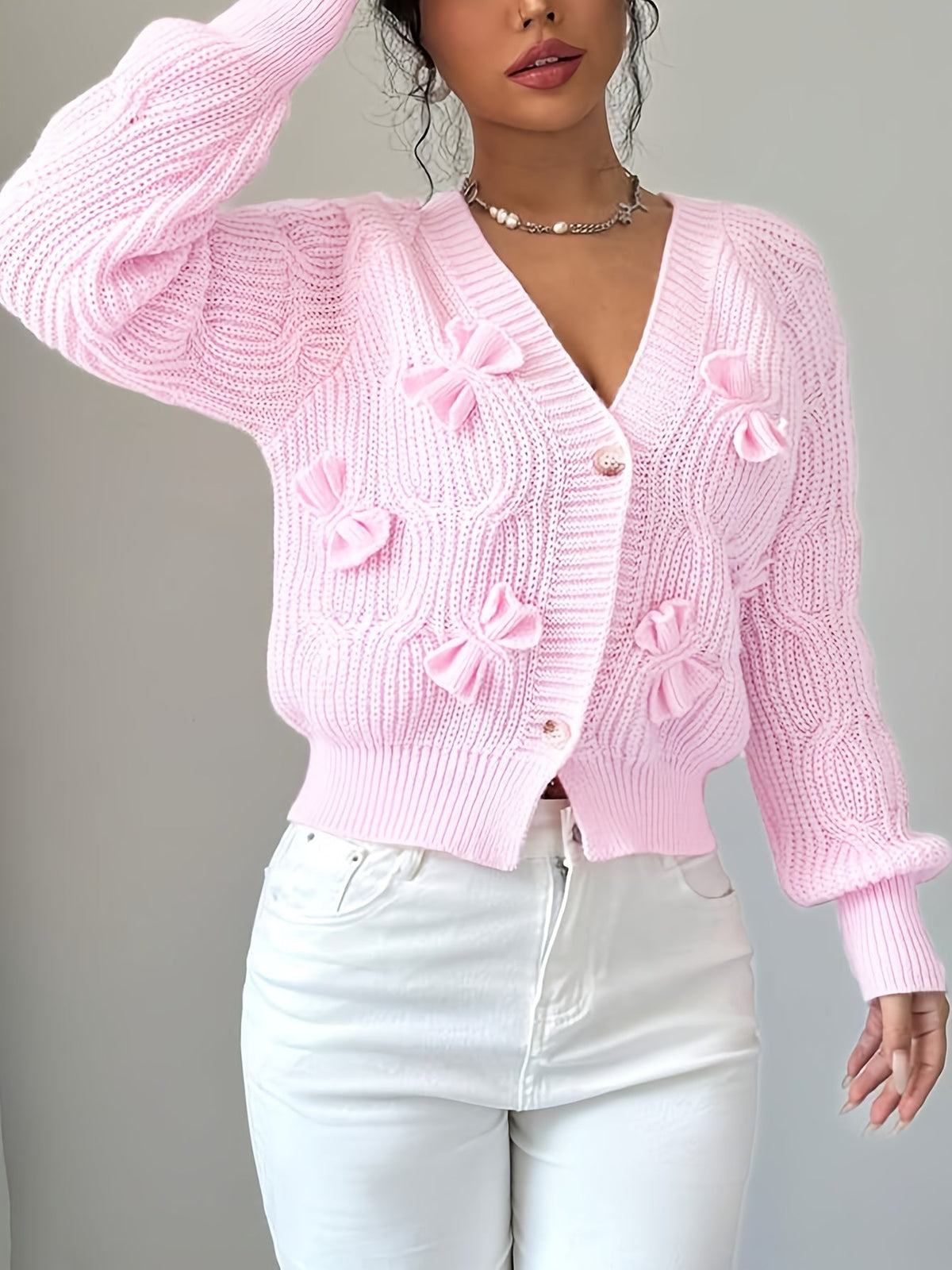 Henrietta | Bow Detail Button Cardigan