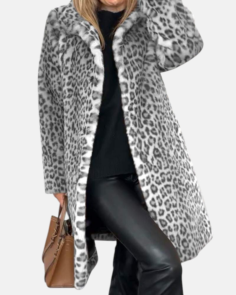 Leia | Long Soft Leopard Print Coat