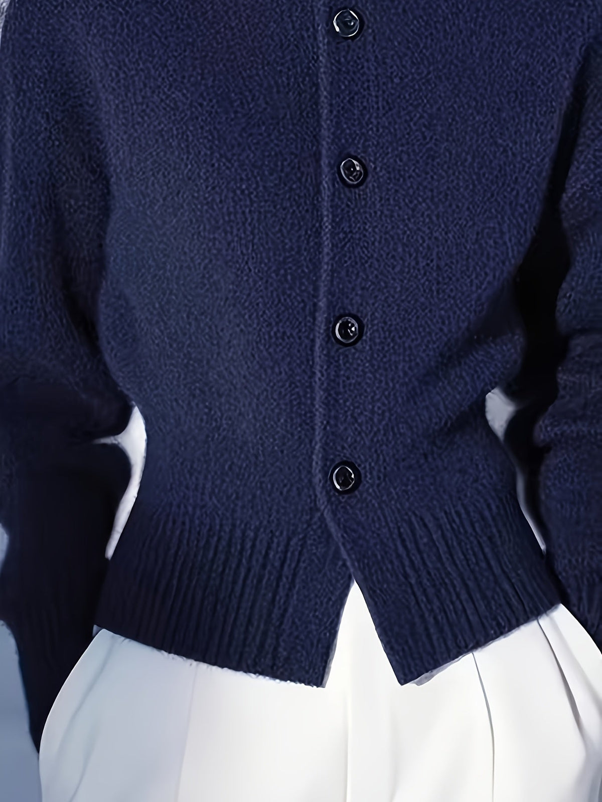 Millie | Button Front Ribbed Knit Cardigan