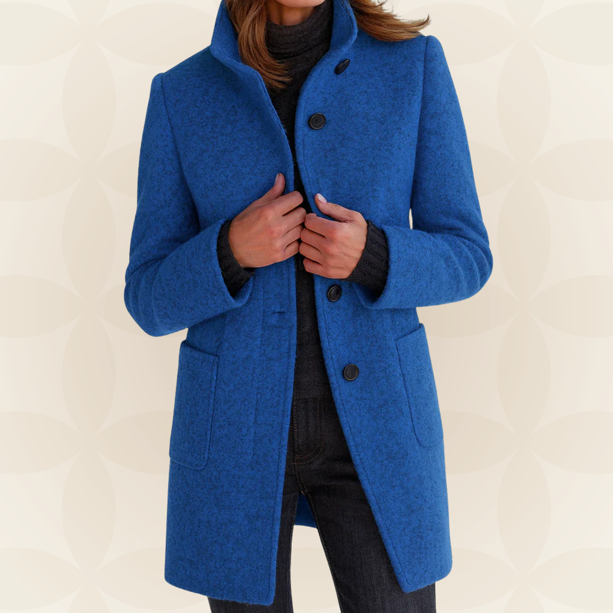 Isabella | Women Stand Collar Button Front Longline Coat