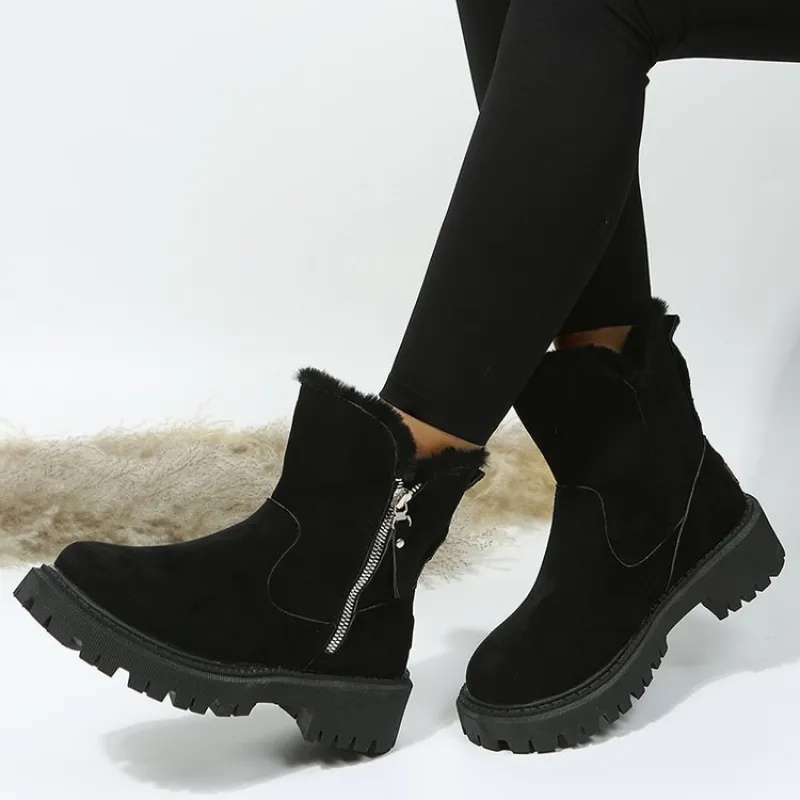 Harper | Women Fur Trim Side Zip Ankle Boots