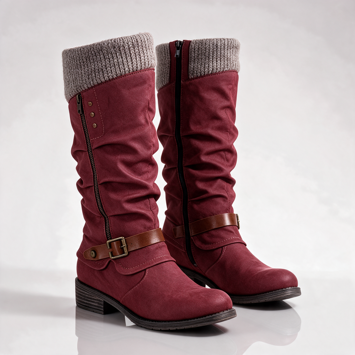 Maxine | Slouchy Knee High Zip Boots