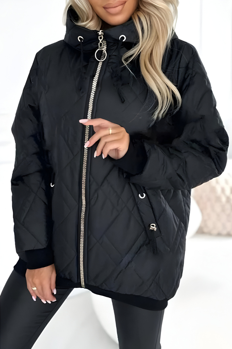 Olivia | Women Hooded Quilted Zip Front Casual Jacket