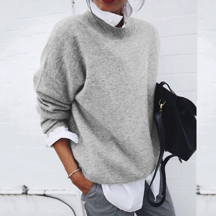 Kate | Crew Neck Long Sleeve Knit Sweater