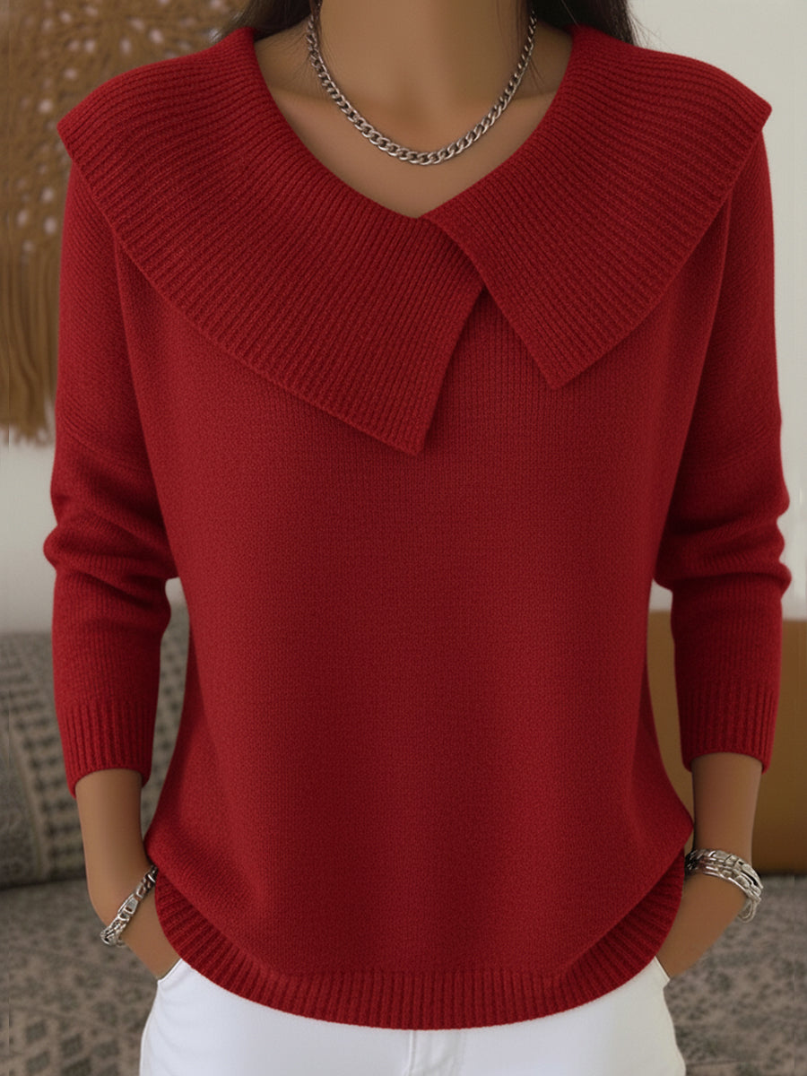 Margot | Women Wide Collar Ribbed Knit Cardigan