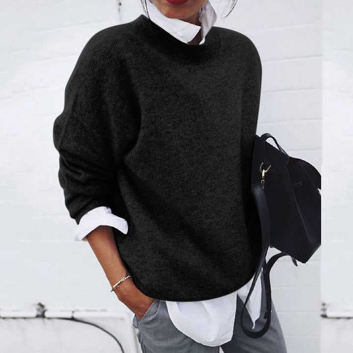 Kate | Crew Neck Long Sleeve Knit Sweater