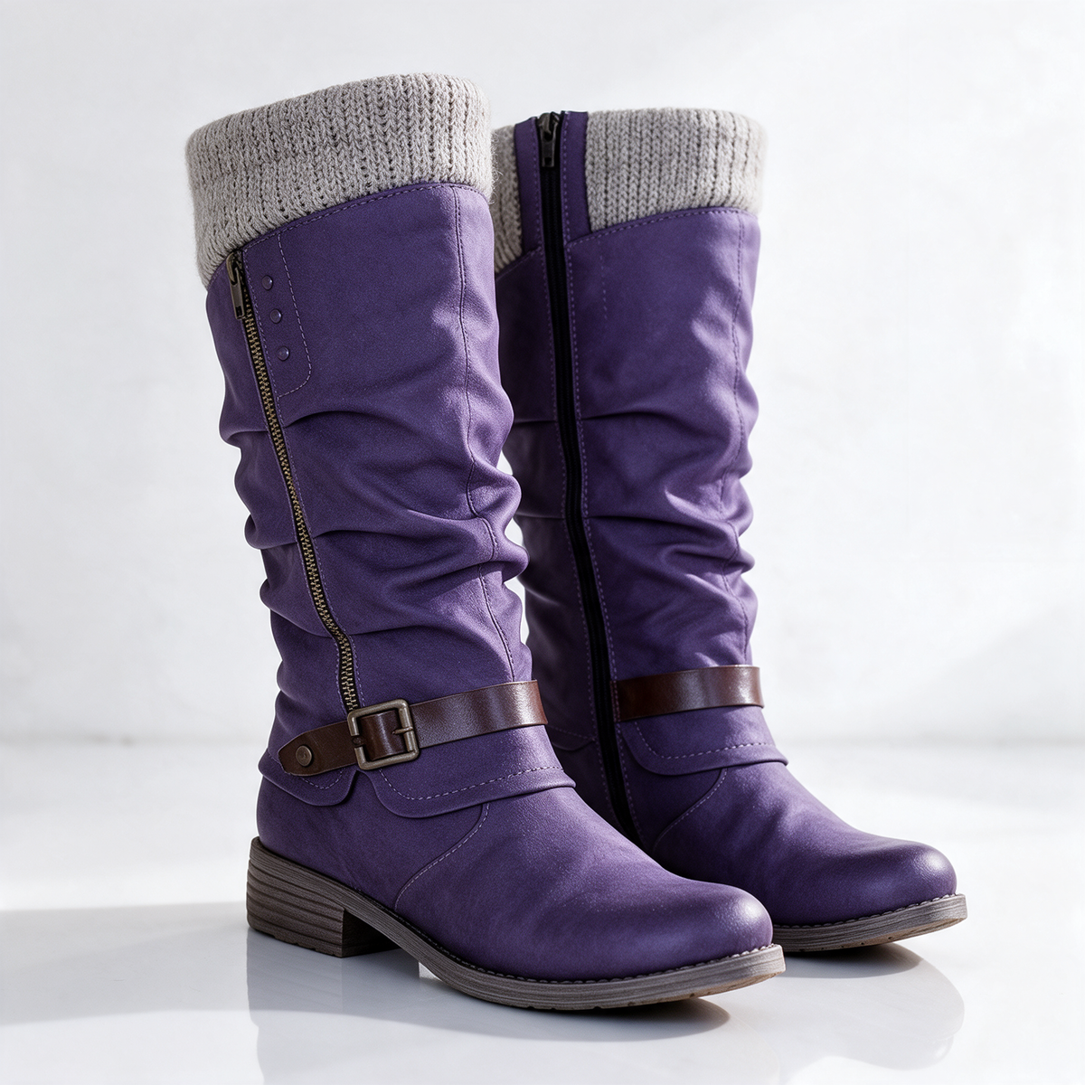Maxine | Slouchy Knee High Zip Boots