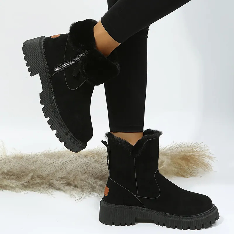 Harper | Women Fur Trim Side Zip Ankle Boots