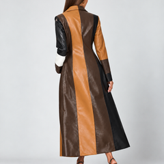 Imelda long patchwork coat, styled look