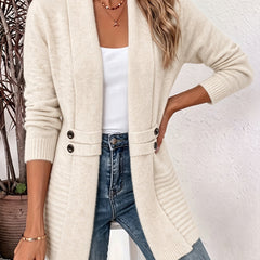 Cora open-front cardigan, side view