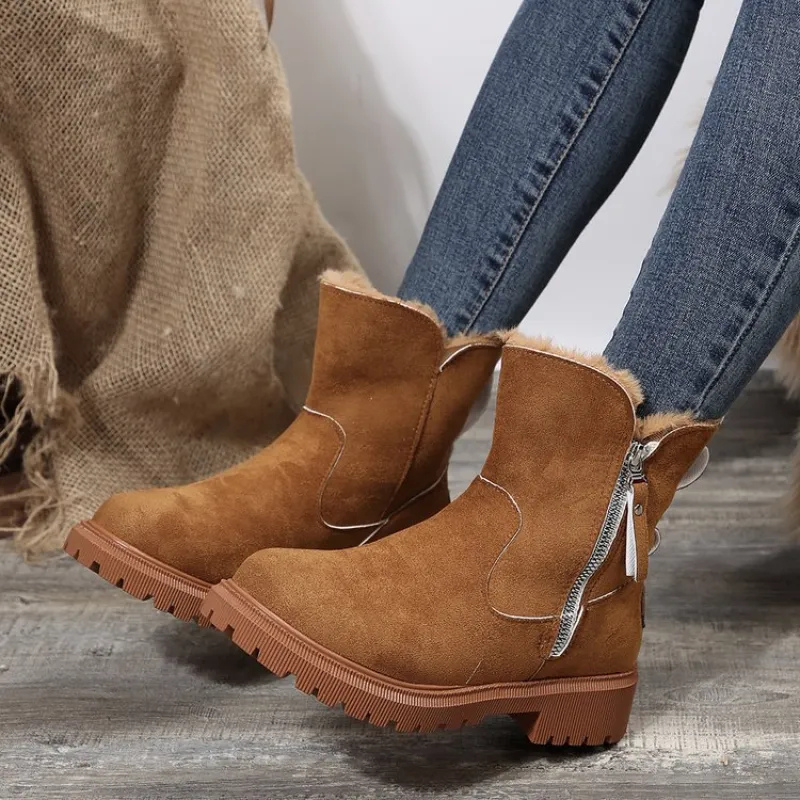 Harper | Women Fur Trim Side Zip Ankle Boots
