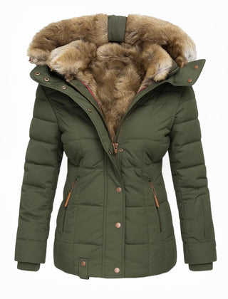Agnes hooded quilted winter coat in green