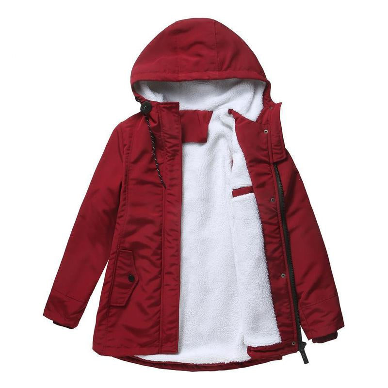 Amina | Thick Winter Coat with Hood and Quilted Lining for Winter Warmth