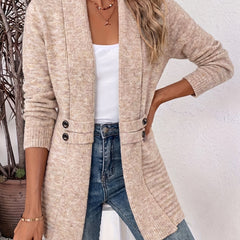 Cora open-front cardigan in Beige